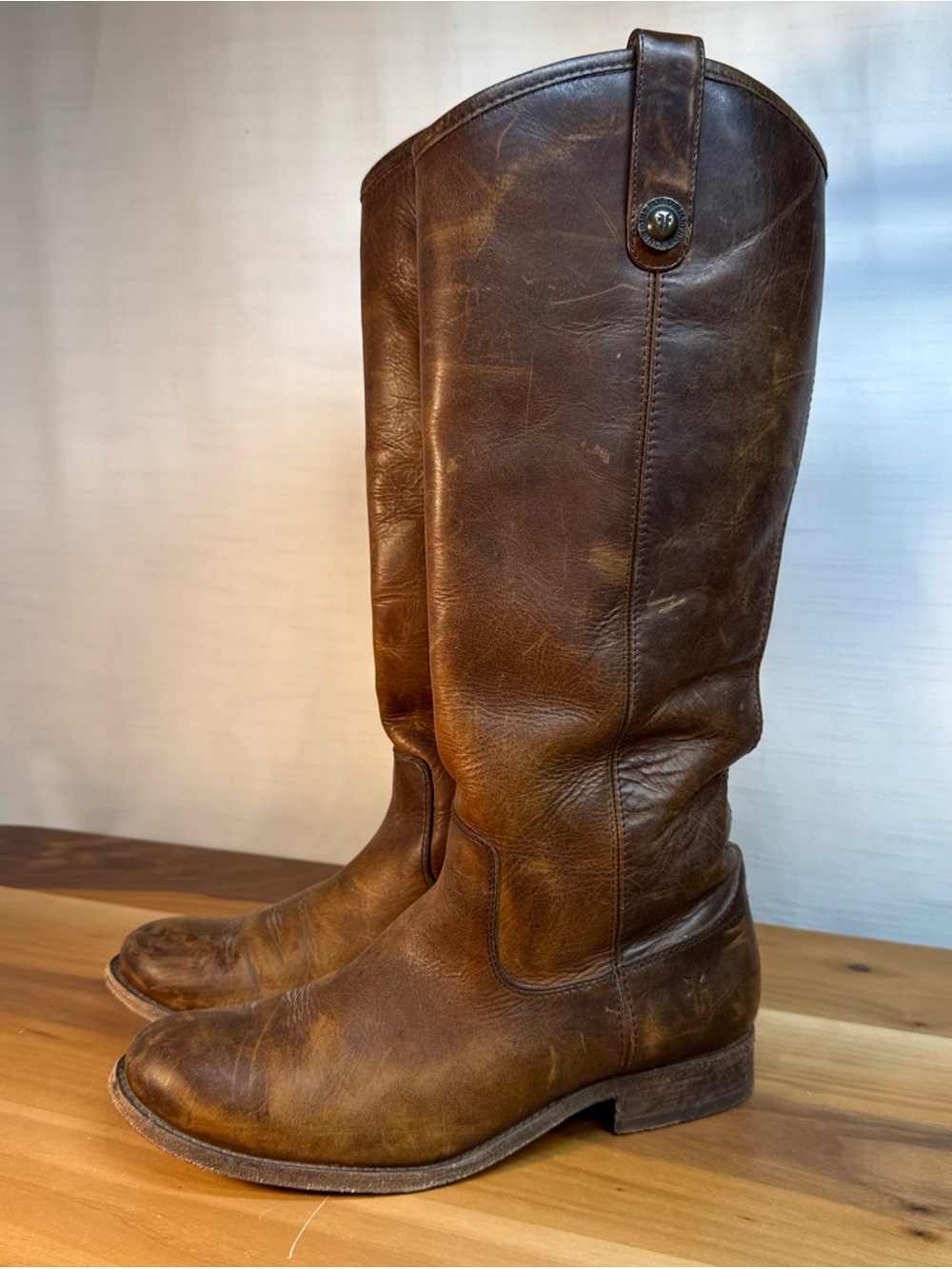 Frye Melissa Riding Boots  Brown Leather Equestrian Womens 8B Ladies Knee High